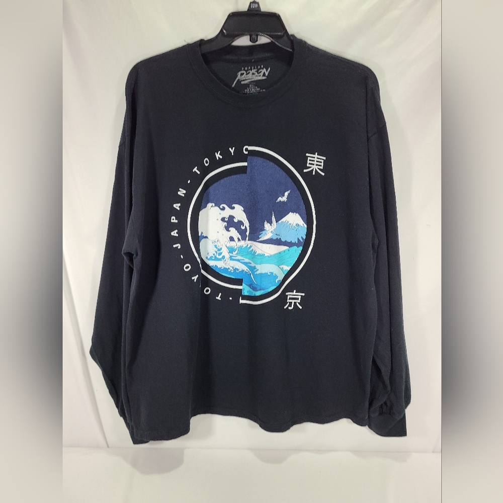 Popular Poison Brand Tokyo Japan Long Sleeve Black Men's T-Shirt Size XXL
